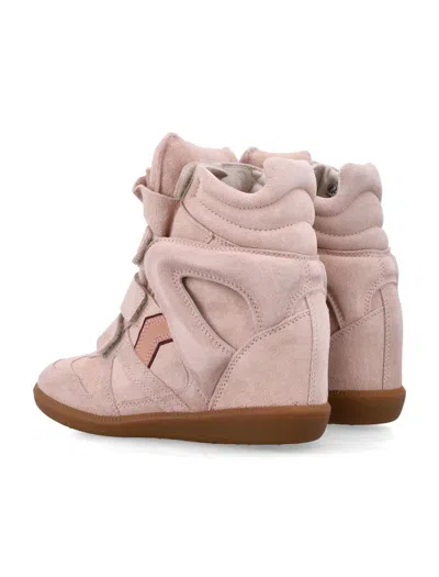 Isabel Marant Bekett High Top Suede Sneakers Rubber Sole In Pink