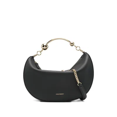 Strathberry Crescent Moon Shoulder Bag In Black
