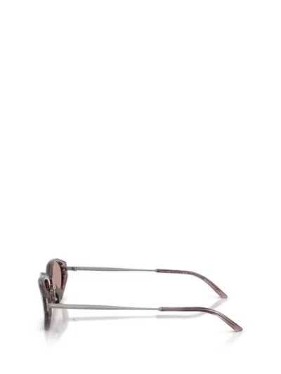Giorgio Armani Lunettes De Soleil Hexagonales In Brown
