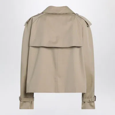 Burberry Cropped Heritage Trench Coat In Gabardine In Neutral