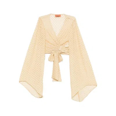 Missoni Raschel Workmanship Wrap Top In Neutral