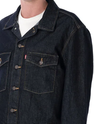 Levi's Blue Denim Trucker Jacket In Black