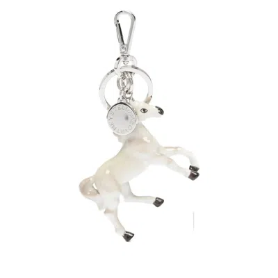 Stella Mccartney Horse Pendant Keyring In White
