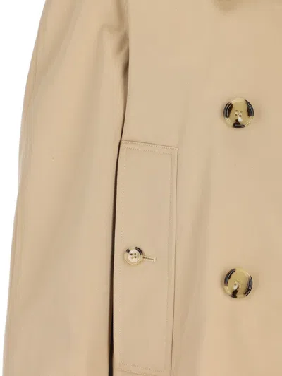 Burberry Cropped Heritage Trench Coat In Beige Gabardine Women In Brown
