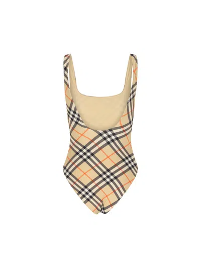 Burberry Women Check Swimsuit In Multi