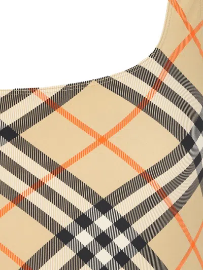 Burberry Women Check Swimsuit In Multi
