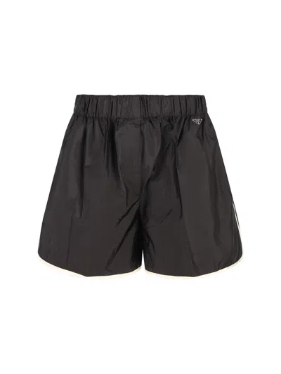 Prada Re-nylon Shorts In Black
