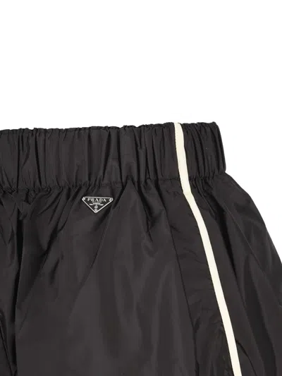 Prada Re-nylon Shorts In Black