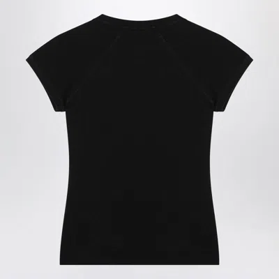 Loewe Anagram Embroidered Cotton-blend Jersey T-shirt In Black