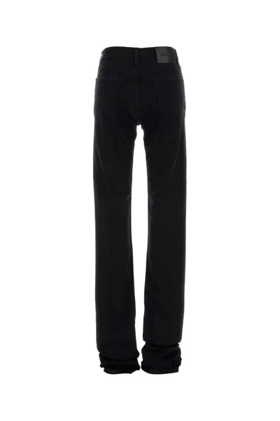 Attico Black Washed Stretch Jeans In Black