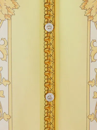 Versace Multicolor Caftan With Button Closure And All-over Geometric Print In Fabric Woman In Multi