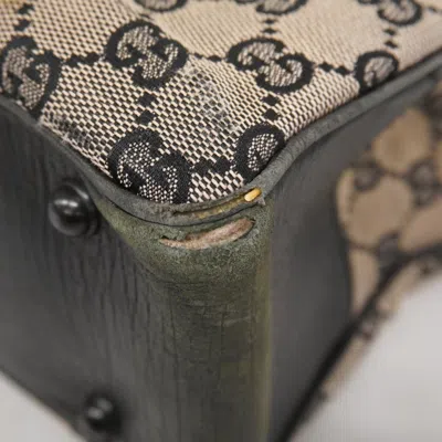 Pre-owned Gucci Beige Black Canvas Tote Bag () In Multi