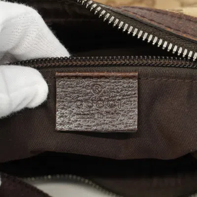 Pre-owned Gucci Beige Brown Canvas Shoulder Bag () In Multi