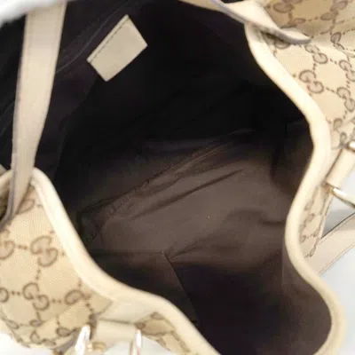 Pre-owned Gucci Beige Brown Canvas Tote Bag () In Multi