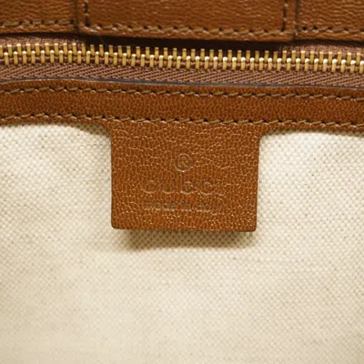 Pre-owned Gucci Beige Brown Canvas Tote Bag () In Multi