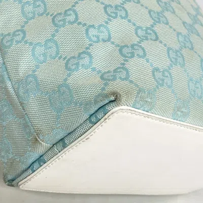 Pre-owned Gucci Blue White Canvas Tote Bag () In Multi