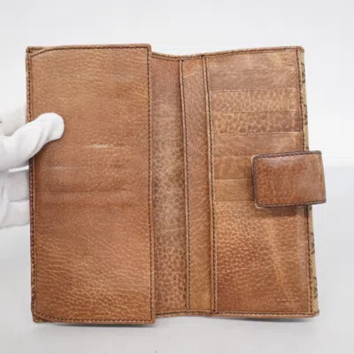 Pre-owned Gucci Brown Canvas Long Wallet (bi-fold) ()