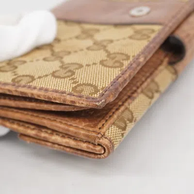 Pre-owned Gucci Brown Canvas Long Wallet (bi-fold) ()