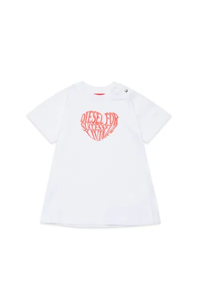Diesel T-shirt Dress With Logo In White