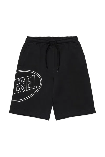 Diesel Pcircle Logo-detail Shorts In Black