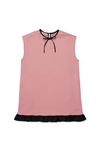 N°21 Dress With Ruffle And Contrasting Bow In Pink