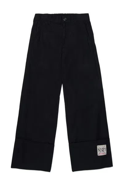 N°21 Pants With Logo And Turn-up In Black
