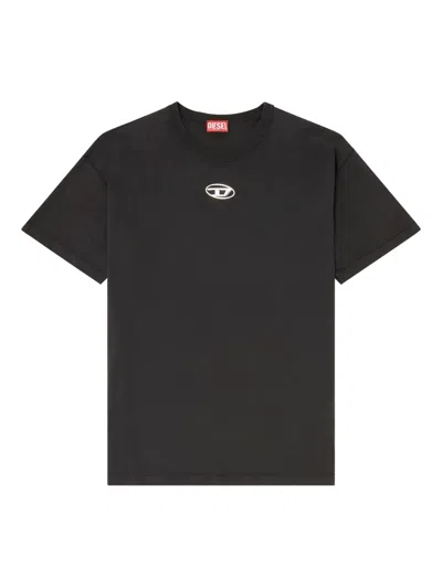 Diesel Mens 900 T-norm-iod Logo-embroidered Cotton-jersey T-shirt In Black