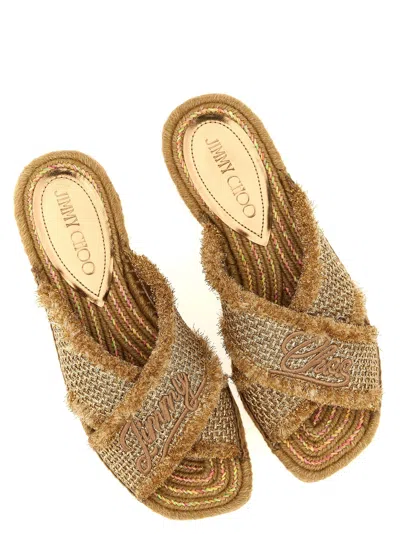 Jimmy Choo Aciel Sandals Gold In Multi