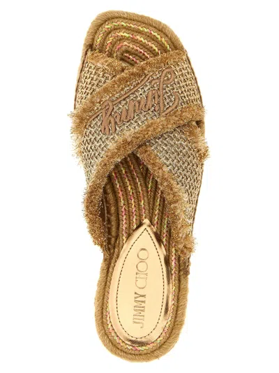 Jimmy Choo Aciel Sandals Gold In Multi