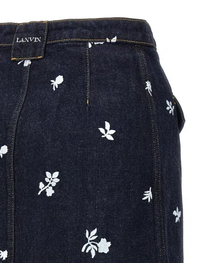Lanvin All-over Embroidery Skirt Skirts Blue In Multi