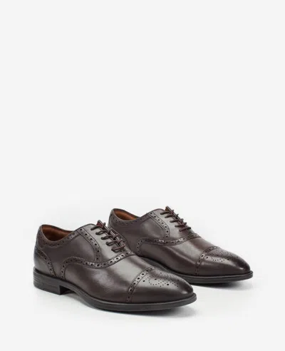 Kenneth Cole Future Pod Medallion Cap Toe Lace Up In Brown