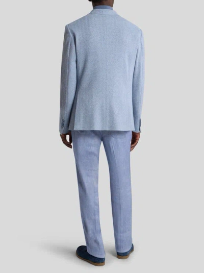 Etro Notched-lapels Blazer In Blue