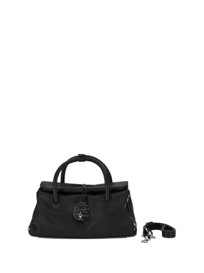 Zanellato Black Dotta Small Satchel In Black