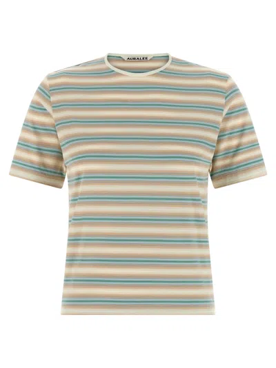 Auralee Multicolor Striped T-shirt In Multi