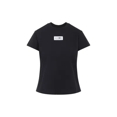 Mm6 Maison Margiela Mm6 By Maison Margiela Numeric Cotton Jersey T-shirt In Black