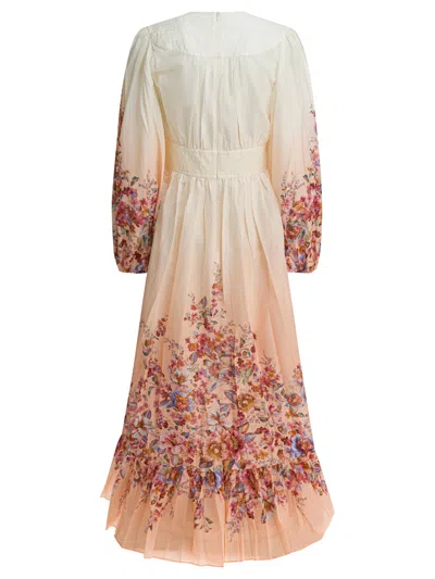 Zimmermann Awaken Plunge Maxi Dress With Separate Slip Clothing In Multi