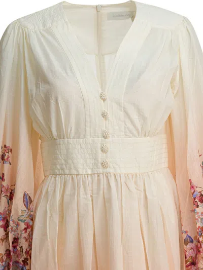 Zimmermann Awaken Plunge Maxi Dress With Separate Slip Clothing In Multi