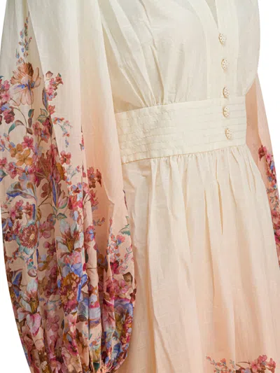 Zimmermann Awaken Plunge Maxi Dress With Separate Slip Clothing In Multi