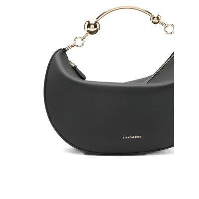 Strathberry Crescent Moon Shoulder Bag In Black
