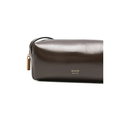 Khaite Logo-print Zip Mini Bag In Brown