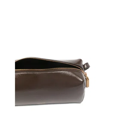 Khaite Logo-print Zip Mini Bag In Brown