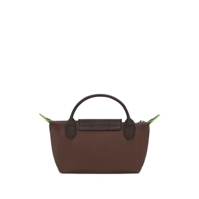 Longchamp Le Pliage Green Mocha Coloured Clutch Bag In Brown