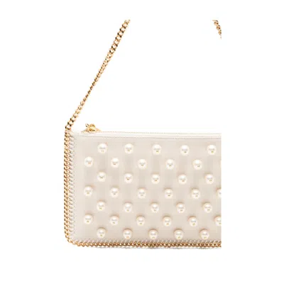 Stella Mccartney Falabella Embellished Clutch Bag In Neutral