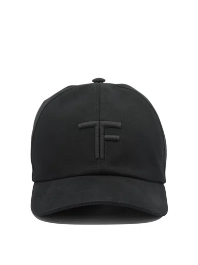 Tom Ford Logo Canvas Baseball Cap In Black