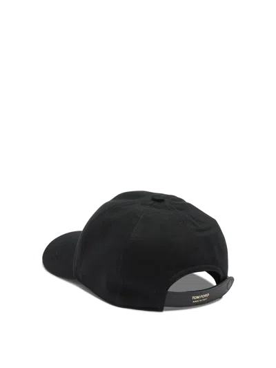 Tom Ford Logo Canvas Baseball Cap In Black