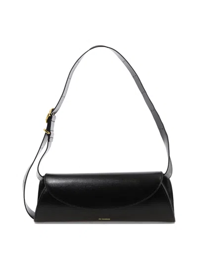 Jil Sander Cannolo Shoulder Bag In Black