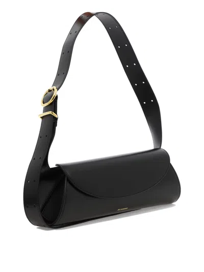 Jil Sander Cannolo Shoulder Bag In Black