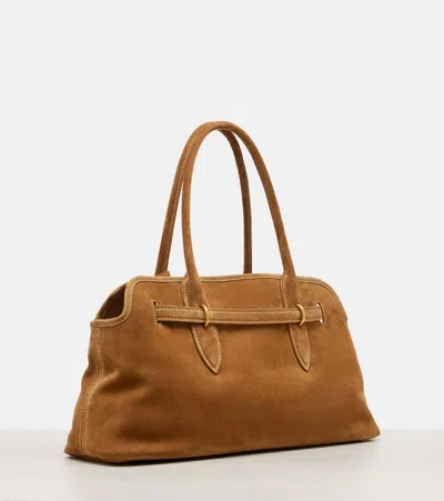 Miu Miu Adventure Suede Tote Bag In Sand