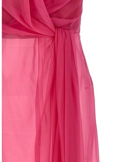 Alberta Ferretti Chiffon Top Tops Fuchsia In Pink
