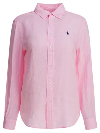 Polo Ralph Lauren Classic-fit Linen Shirt Shirts Pink In Pink